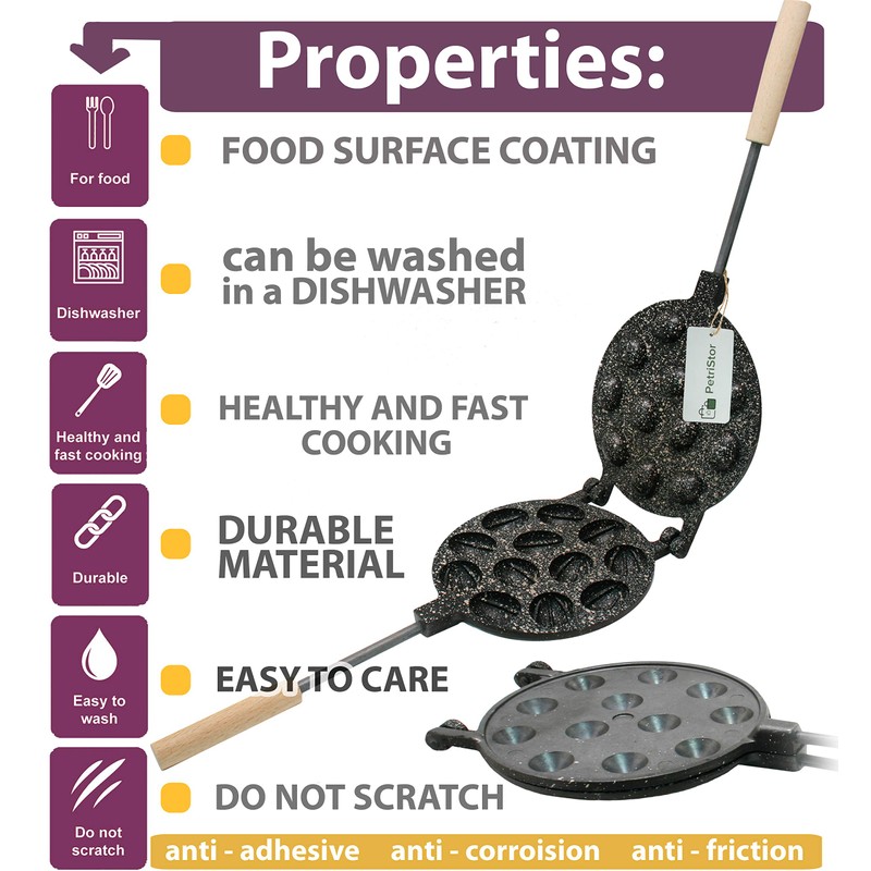 Walnut Cookie Maker 12 halves non-stick coating granite stone Cookies