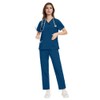 Meichoon Scrubs for Women Classic V-Neck Top with 4 Pockets