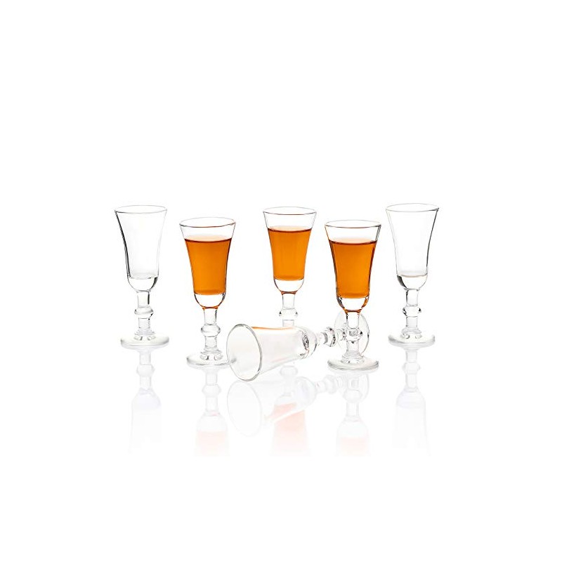 Cordial Glasses,1 OZ Lead-Free Limoncello Glasses, Clear Aperitif Glasses Set