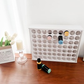 Anmboor paint organizer,acrylic paint organizer, 63 holes craft paint storage organizer, for paint storage, craft storage and Apple Barrel vertical storage, Folkart -2oz Craft Paints, Wall-mounted