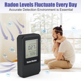 Smart Digital Radon Detector with LCD Display Air Quality Monitoraccuracy: 5% ±0.14pCi/L, Measurement Range: <9999BQ/M3