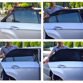 TFY Universal Car Side Window Sun Shade - Protects Your Kids from Sun Burn - Double Layer Design - Maximum Protection - Fit Most of Vehicle - 2 Pieces (Regular Contoured Window)