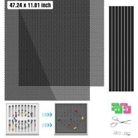 2Pack 1200x300mm DIY Floor Vent Covers[Customized Size], Magnetic PVC Vent Mesh Air Vent Filters Floor Register Vent Screens for Wall/Ceiling/Home Floor Catch Debris Hair Insect, with Extra Toolkit