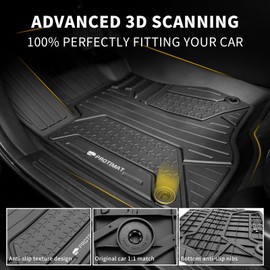 Protimat Floor Mat Custom for Dodge Ram 1500 SuperCrew Cab 2019-2024(New Body only), All Weather Waterproof TPE Floor Mats for Ram 1500 with Rear UnderSeat Factory Box 1st & 2nd Row Cargo Liner(3pcs)