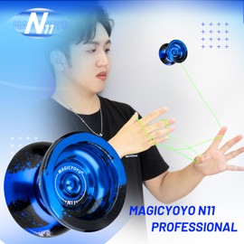 MAGICYOYO Responsive YoYo for Children, Professional YoYo N11 Plus with Dual Purpose Mode, Metal YoYo Unresponsive for Advanced Users + YoYo Bearing Kit + 12 YoYo Strings + YoYo Case