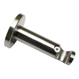 GARDINIA Bracket with Metal Mounting Plate for Curtain Rod, 1-Track Open, Includes All Mounting Parts, Chicago Series, Diameter 16 mm, Stainless Steel Look