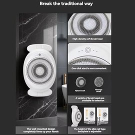 Cepillo de baño eléctrico inteligente pared artefacto frotamiento espalda giratorio 360 altura ajustable con carga desmontable limpieza y masaje para 