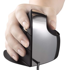 Evoluent Vertical Mouse C. Right handed USB Black/Chrome. Supports relaxed mouse movement