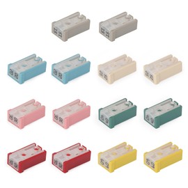 Qoroos 14Pcs Mini Slotted Automotive MCASE Shaped Cartridge Fuse Kit 15A 20A 25A 30A 40A 50A 60A 32V, Mini Shaped Cartridge Fuse Kit Car Fuses Assortment Kit Replacement Fuses