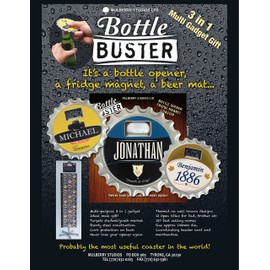 Bottle Buster 3in1 Opener, Magnet & Coaster - Wayne