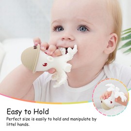 Mombella Octopus Teethers Toys for Babies 3 Months Up, Soft Silicone Infant Teething Toys, Functional Baby Chew Toys to Soothe Sore Gums, Apricot