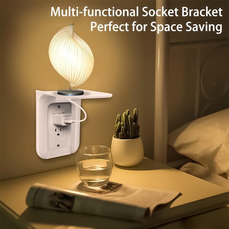WILAOIYOOU Outlet Shelf, Bathroom Wall Holder with Built-in Cable Management,