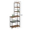 CHOEZON 6-Tier Corner Shelf, Industrial Corner Bookshelf with Desk Top,
