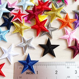 Zlettery 100pcs Star Iron on Patches, Mini 1.2 inches Star Patches Embroidered Patch Applique Embellishments for Clothing, Jackets, Backpacks, and Decorations Multicolor