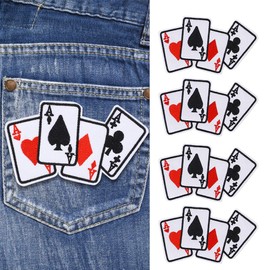 Playing Cards Patches, 5pcs Poker Ace Clothes Patch Iron on Patches Sewing Repair Patches Appliques for Jeans Hats Bags