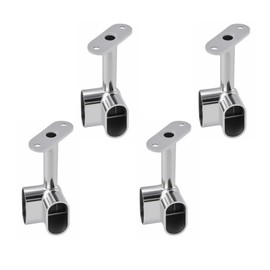 INCREWAY 4 PCS Silver Corner Closet Rod Support Bracket 90 ° Wardrobe Accessories Clothes Rail Flange Seat for Cabinet Wardrobe in Bedroom Bathroom
