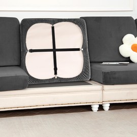 NAISI Sofa Slipcover Elastic Clip,Bed Sheet Clip,Couch Cushion Cover Anti Slip Clip,Hold The Sofa Cover Tightly,17" to 55",4 Pieces(Black)