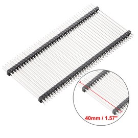 sourcing map 10pcs 2.54mm Pitch 40Pin 40mm Long Double Row Straight Connector Pin Strip for Prototype Shield