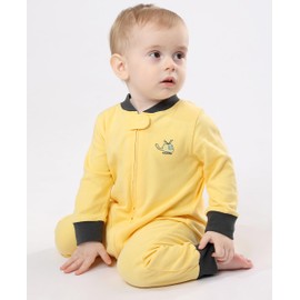 Teach Leanbh Baby 2-Pack Footless Pajamas Cotton Long Sleeve Printing 2 Way Zipper Romper Jumpsuit Sleep and Play 3-24 Months (3-6 Months, Cat)