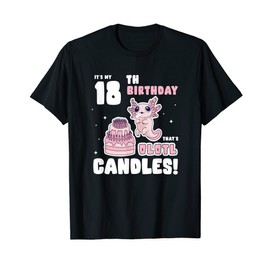 It's my 18th Birthday That's Olotl Candles Funny Axolotl Pun T-Shirt