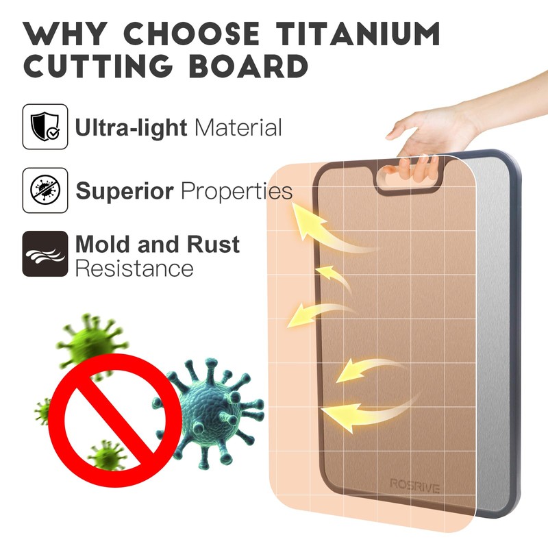Titanium Cutting Board Double Sided Cutting Boards for Kitchen Non