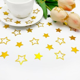 Werich Gold Star Confetti Glitter Sprinkles for Party Table Scatters Decoration Birthday Baby Shower Wedding Party Decor- Shiny, PVC Five-Pointed Stars
