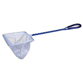 White Fine Mesh Aquarium Fish Net - Quick Catch Nylon for Pond, Tank, Cleaning (3" Net)