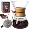 800ml Juego de Cafetera Pour Over, Cafetera de Vidrio con