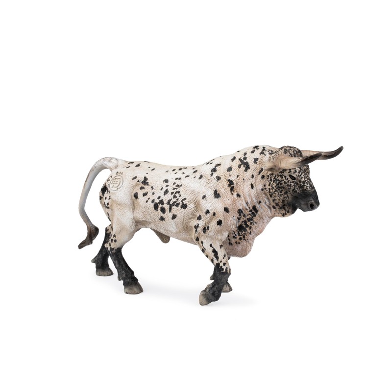 Deqube Bravo Sabanado Trotando Bull Figure, White, 17 x 8
