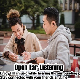 YouthWhisper Wireless Ear Clips Earbuds Open Ear Clips Earbuds Ear Clips Headphones Bluetooth Stereo Sport Earphones with Mic Noise Canceling Lightweight Waterproof