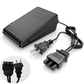 Suweiyuanshiyi Foot Pedal Power Cord Replacement, for Singer Sewing Machine, D Shape Plug Compatible with Singer 4452 4443 4432 4423 4411 44S 5554 5532 5523 5511 160s 150s 140s 130s(359102-001)