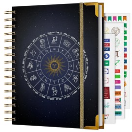 12 Month Budget Planner - Monthly Budget Bill Organizer Book With Pocket And Stickers , Undated And Blank Monthly Pages, Home Finance And Money Saving Debt Expense Tracker, Spiral Notebook, 1 Year, Zodiac