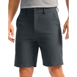 Soothfeel Men's Golf Shorts with 5 Pockets Stretch Lightweight Quick Dry 9 Inch Flat Front Casual Work Dress Shorts for Men (Ink Grey, 30)