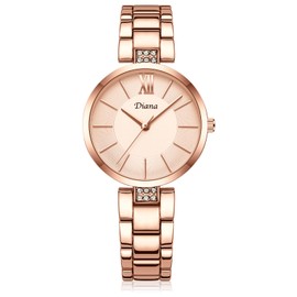 2025 DIANA ZJ0001 Women's Watch, Analog, Waterproof, Cute, Simple, Made in Japan, Movement, Present, Stylish, Popular, rose gold, Bracelet Type