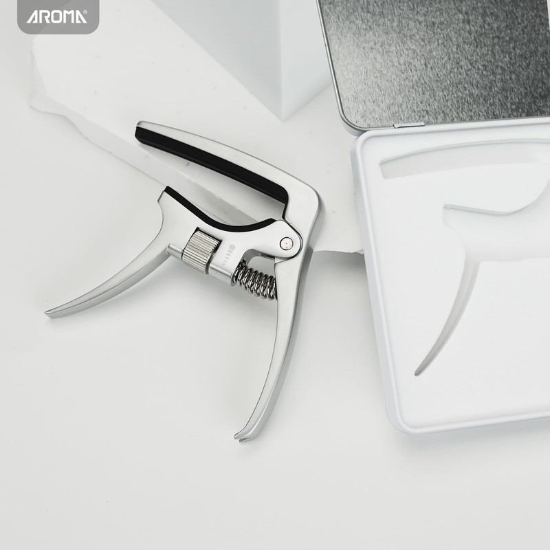 Aroma Professional Guitar Capo Trigger Tension Adjustable with Guitar Bridge