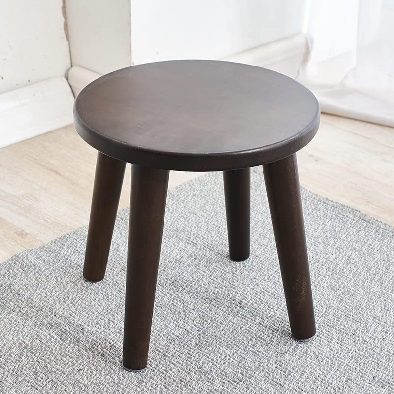 Solid Wood Step Stool Plant Stand Round Footrest 10 inch