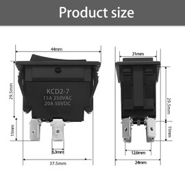 SIGANDG 12V 20A Rocker Switch Panel,On-Off Switch 4 Pins,KCD2-7-201-B1-DZ-BZ for Auto Automotive Lights Boat Yacht Trailer Caravan Camper Bus Tractor Truck