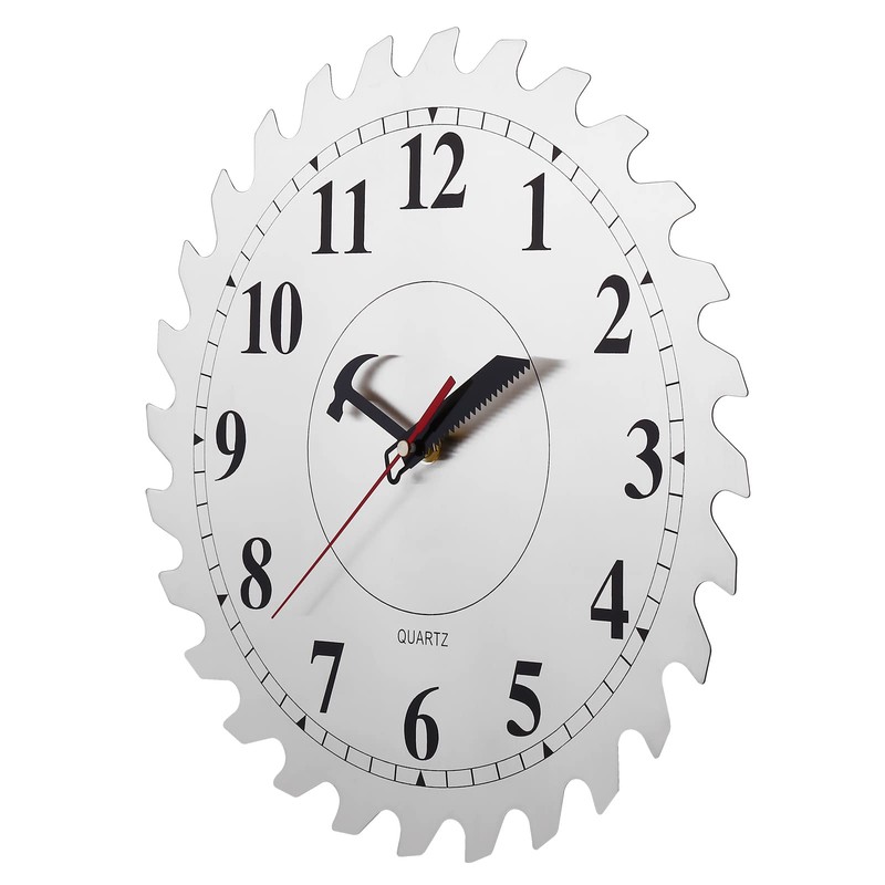 CIGERA 12 Inch Metal Wall Clock with Circular Saw Blade