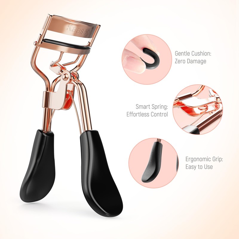 Kaasage Eyelash Curler for Lift and Curl, Professional Stainless Steel