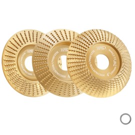 Wood Carving Disc Set 100mm - 3pcs Grinding Wheel Shaping Disc with Arbor：22.23/15.875mm for Wood Cutting, Grinder Cutting Wheel Attachments