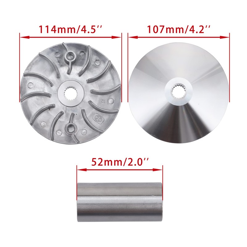 WOOSTAR Complete Variator Roller Assembly Replacement for 4 Stroke GY6