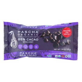 UD_Pascha Organic 85% Bitter-Sweet Dark Chocolate Chips Case of 6-8.8 Oz Organic Cocoa Ingredients