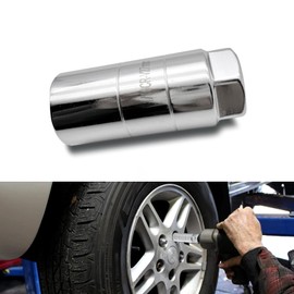 nodteem 1 PC Car Oil Pressure Switch Disassembly Sleeve Socket, 45# Steel Hex Drive Design Square Interface Oil Pressure Socket Wrench, Auto Repair Accessories, Suitable for Most Models (Silver)