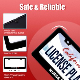 Nurse Life License Plate Frame Heartbeat License Plate Funny Stainless Steel Auto Parts Beautiful License Plate Decoration Holes Screws Size 12.3" x 6.3"