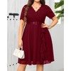 Plus Size Wedding Guest Dress Semi Formal Burgundy Holiday Cocktail