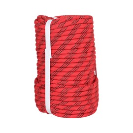 mitoharet Arborist Rope, 3/8 Inch by 100 Feet Braided Polyester Arborist Rigging Rope for Flagpole Halyard Clothesline Camping Sailing Swings(Red&Black)
