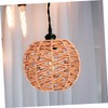 jojofuny Imitation Rattan Pendant Lampshade Replacement for Retro Lighting Easy