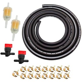 9.85 Foot 5/16 Inch ID Fuel Line Set with15 Pcs 2/5" ID Hose Clamps 2 Pcs 5/16 Inch Fuel Filters and 2 Pcs 1/4 Fuel Shut Off Valve for use in mowers tractors snow blowers dirt bikes small engines