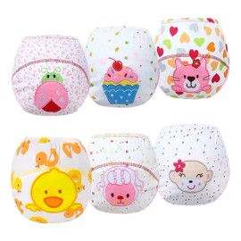 6pcs Pañales Calzones Entrenadores Reutilizables Ecológico                                                                                            