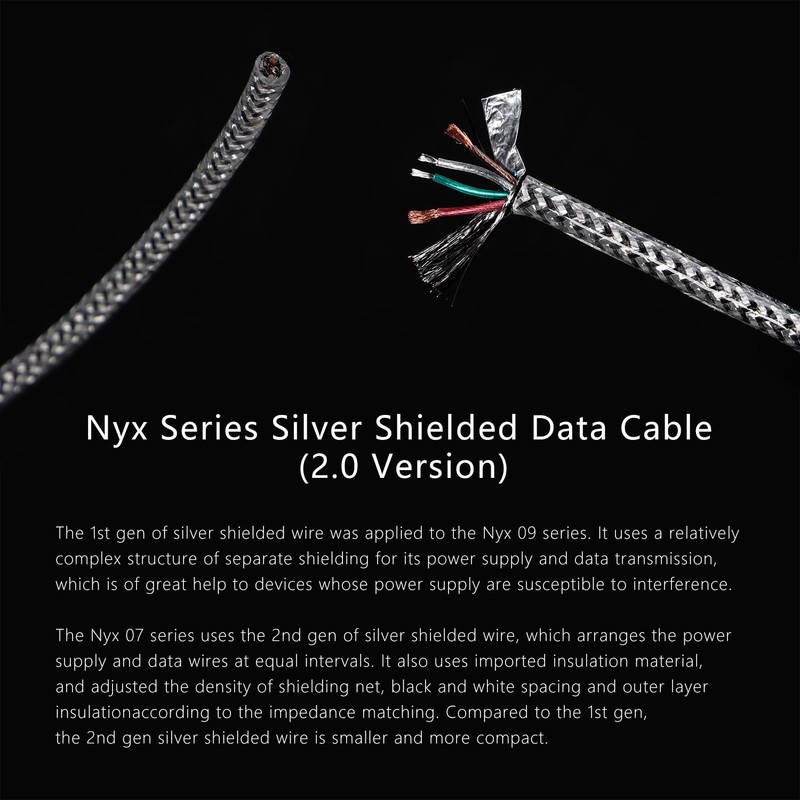 DD ddHiFi TC07S Nyx Series Silver USB-C to USB-C HiFi